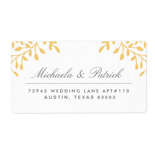 Étiquettes de adresse de moutarde jaune et gris ch (Devant)