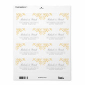 Étiquettes de adresse de moutarde jaune et gris ch (Feuille entière)