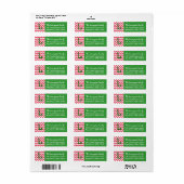 Étiquettes de adresse de Noël - Chevron Monogram (Feuille entière)