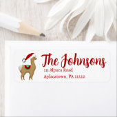 Étiquettes de adresse de Noël d'Alpaca (En situation)