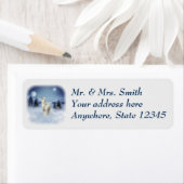 Étiquettes de adresse de Noël de la nuit d'hiver d (En situation)