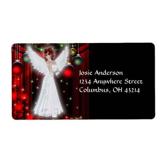 Étiquettes de adresse de Noël de l'Ange de Fête (Devant)