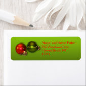 Étiquettes de adresse de Noël de l'ornement rouge (En situation)