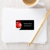 Étiquettes de adresse de Noël de l'Ornement Rouge (En situation)