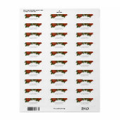 Étiquettes de adresse de Noël de Poinsettia (Feuille entière)