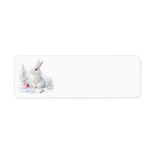 Étiquettes de adresse de Noël du lapin de neige
