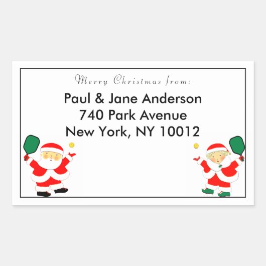 étiquettes de adresse de Noël du pickleball (Devant)