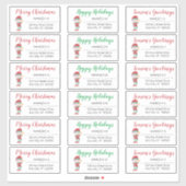 Étiquettes de adresse de Noël Elf Waving (Feuille)