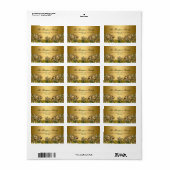 Étiquettes de adresse de Noël Gold Foliing & Bow (Feuille entière)