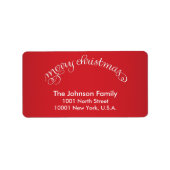 Étiquettes de adresse de Noël Joyeux Rouge (Devant)