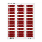 Étiquettes de adresse de Noël Red Damask (Feuille entière)