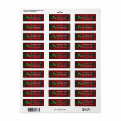 Étiquettes de adresse de Noël rouges (Feuille entière)