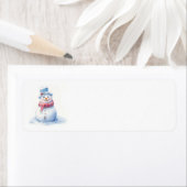 Étiquettes de adresse de Noël Snowman (En situation)