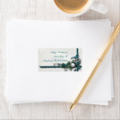 Étiquettes de adresse de Noël Turquoises et argent (En situation)