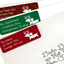 Étiquettes de adresse de Noël verts de Dachshund R