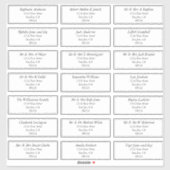 Étiquettes de adresse de nom d'invité préadressés (Feuille)