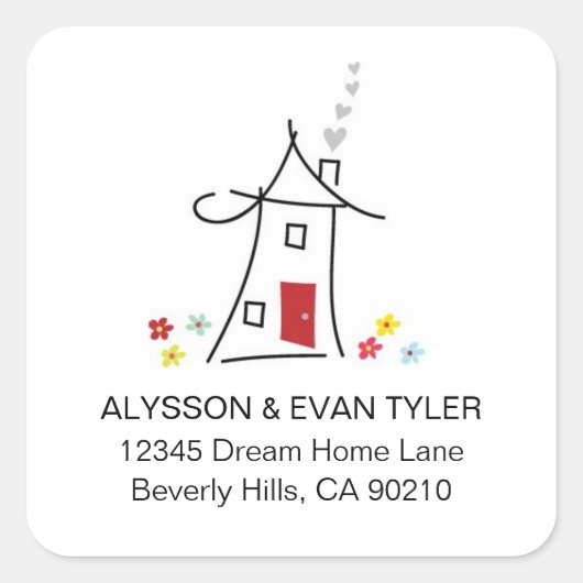 Étiquettes de adresse de nouveaux Carrés (Devant)