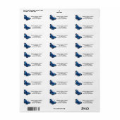 Étiquettes de adresse de papillon bleu tropical (Feuille entière)