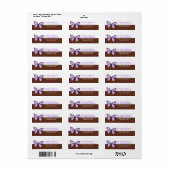 Étiquettes de adresse de papillons Brown et violet (Feuille entière)