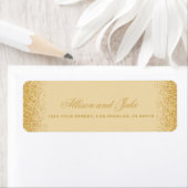 Étiquettes de adresse de Parties scintillant doré (En situation)