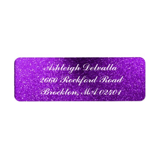 Étiquettes de adresse de Parties scintillant viole (Devant)