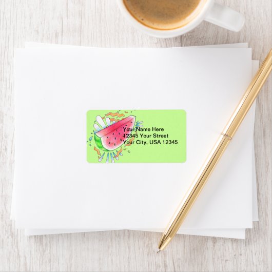 Étiquettes de adresse de pastèque (En situation)