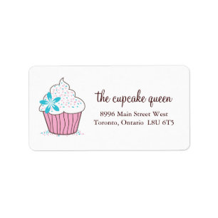 Étiquettes de adresse de petit gâteau