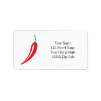 Étiquettes de adresse de piment rouge chaud