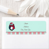 Étiquettes de adresse de pingouins de Noël (En situation)