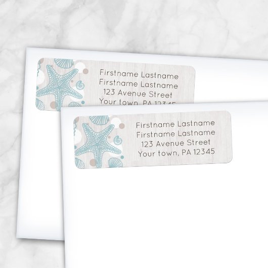Étiquettes de adresse de plage de sable blanc