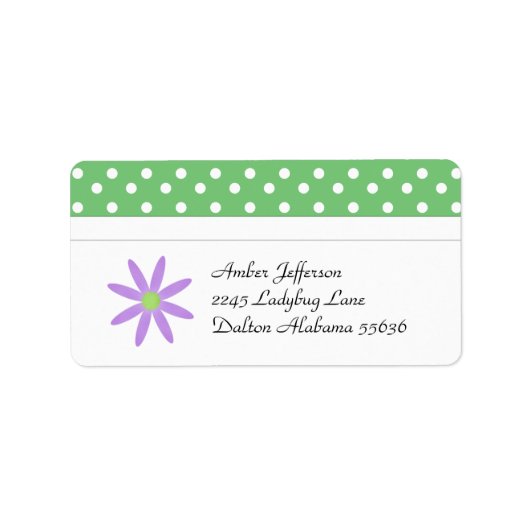 Étiquettes de adresse de points de fleurs et de po (Devant)