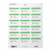 Étiquettes de adresse de points de fleurs et de po (Feuille entière)