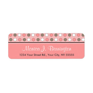 Étiquettes de adresse de points Polka rose personn