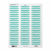 Étiquettes de adresse de points Polka Turquoise et (Feuille entière)