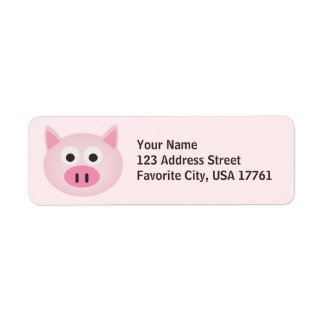 Étiquettes de adresse de porc rose