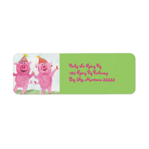 Étiquettes de adresse de porcs de partie