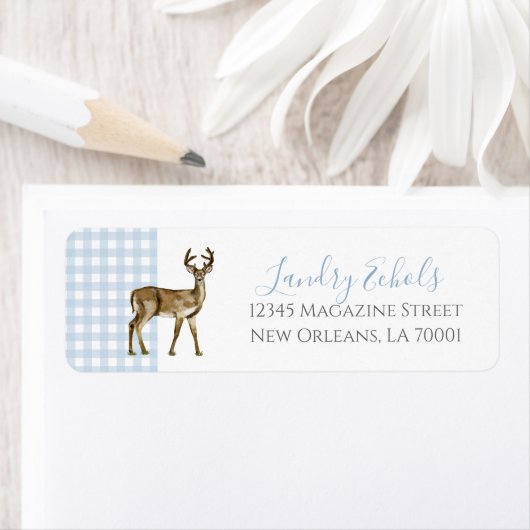 Étiquettes de adresse de Preppy Southern Blue Deer (En situation)