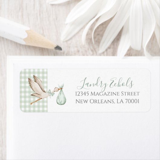 Étiquettes de adresse de Preppy Southern Green Sto (En situation)