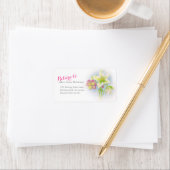 Étiquettes de adresse de printemps rose blanc vert (En situation)