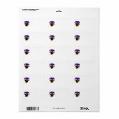 Étiquettes de adresse de purple et de pury jaune (Feuille entière)