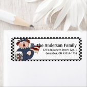 Étiquettes de adresse de retour americana Raggedy (En situation)