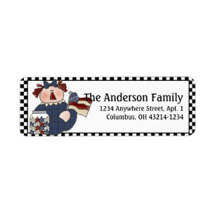 Étiquettes de adresse de retour americana Raggedy