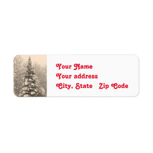 Étiquettes de adresse de retour de Noël d'arbre 