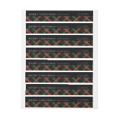 Étiquettes de adresse de retour de plaid de Noël (Feuille)