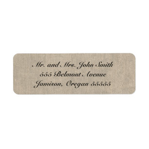 Étiquettes de adresse de retour de toile de jute