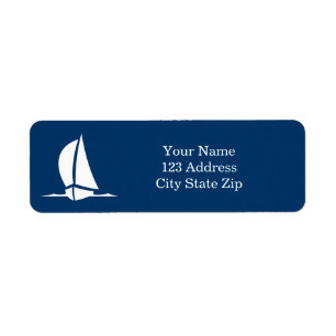 Étiquettes de adresse de retour de voilier de bleu