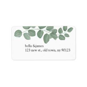 Étiquettes de adresse de retour d'eucalyptus