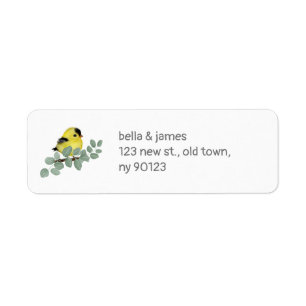 Étiquettes de adresse de retour d'oiseau de