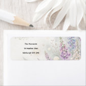 Étiquettes de adresse de retour Fleur d'Hydrangea (En situation)
