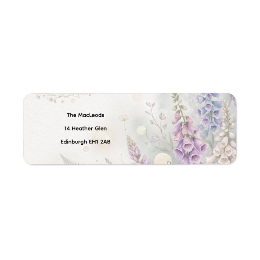 Étiquettes de adresse de retour Fleur d'Hydrangea (Devant)